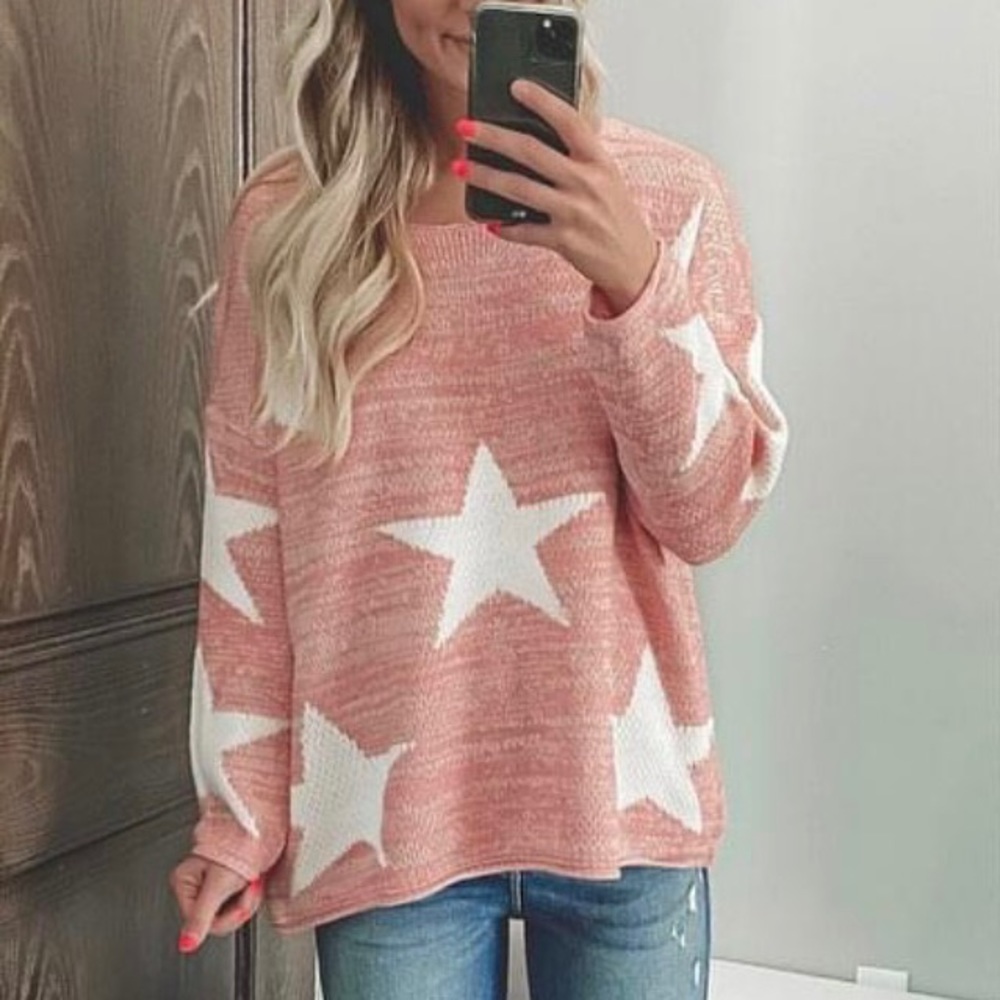 Pink star sweater